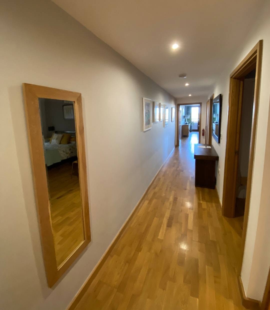 Gleaming polished hallway after residential cleaning service